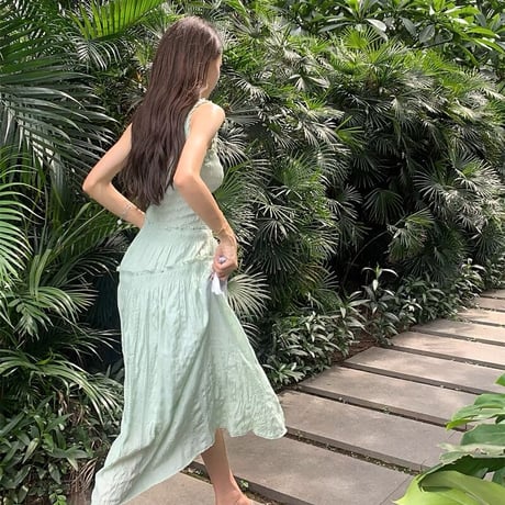 sleeveless green onepiece