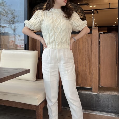 【即納】puffsleeve summer knit