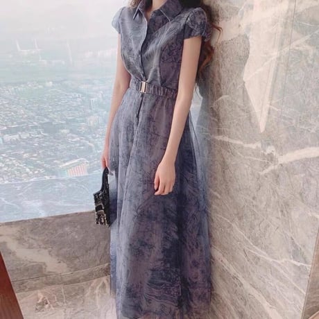 chiffon blue onepiece