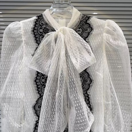 see-through lace blouse