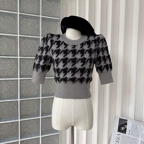 千鳥格子 knit