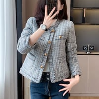 gold button tweed jacket
