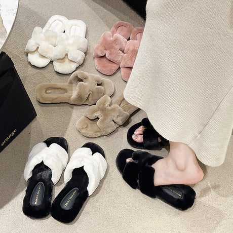 eco fur sandal