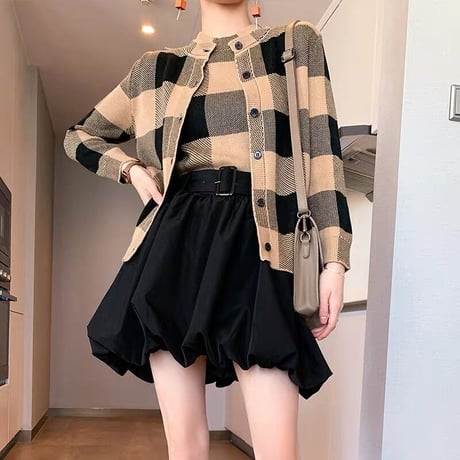 check cardigan