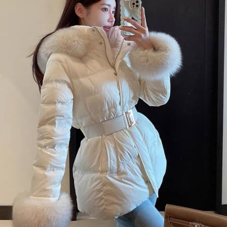 fox fur down jacket