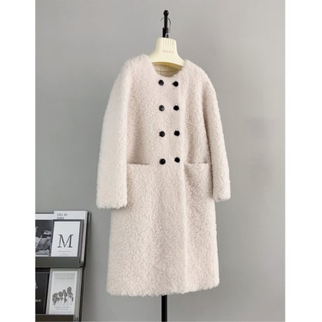 【ウール】boa u-neck long coat
