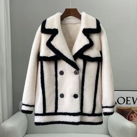 【ウール】bi-color short coat