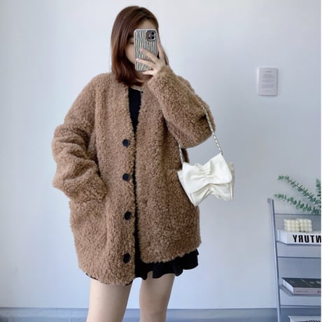 ウール vneck coat