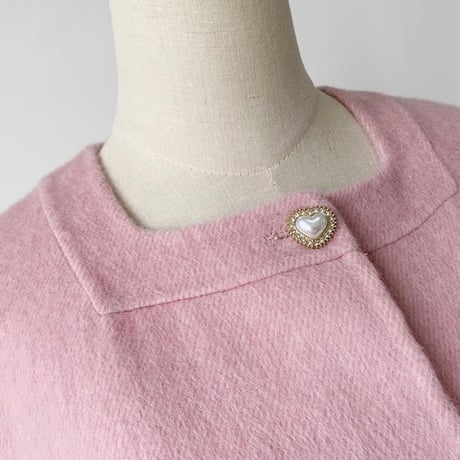 fox fur heart button jacket