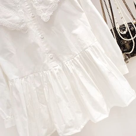 lace big collar blouse