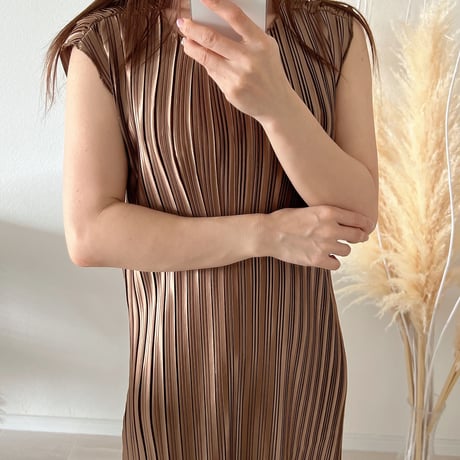 【即納】pleats long onepiece