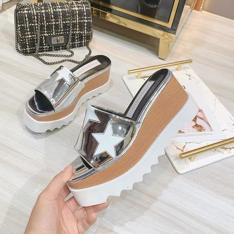 【本革】platform star sandal