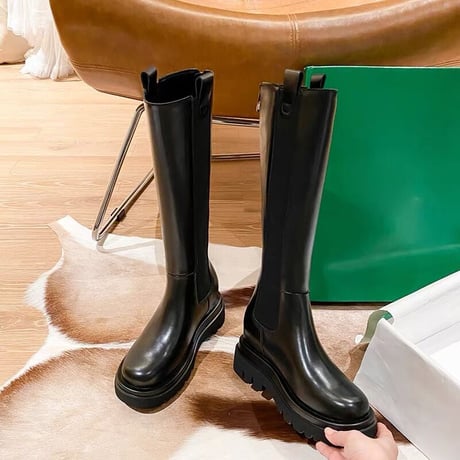 【高品質】【牛革】side goa long boots 5cm