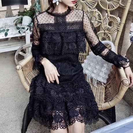 see-through lace onepiece