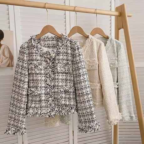 pearl button tweed jacket