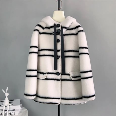 【ウール】border short coat