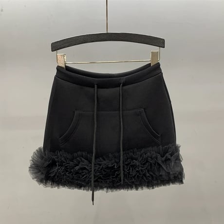 パンツ付き 裾tulle mini skirt
