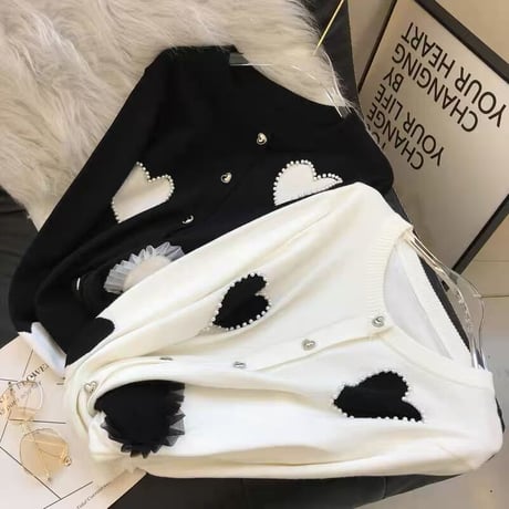 heart pearl cardigan