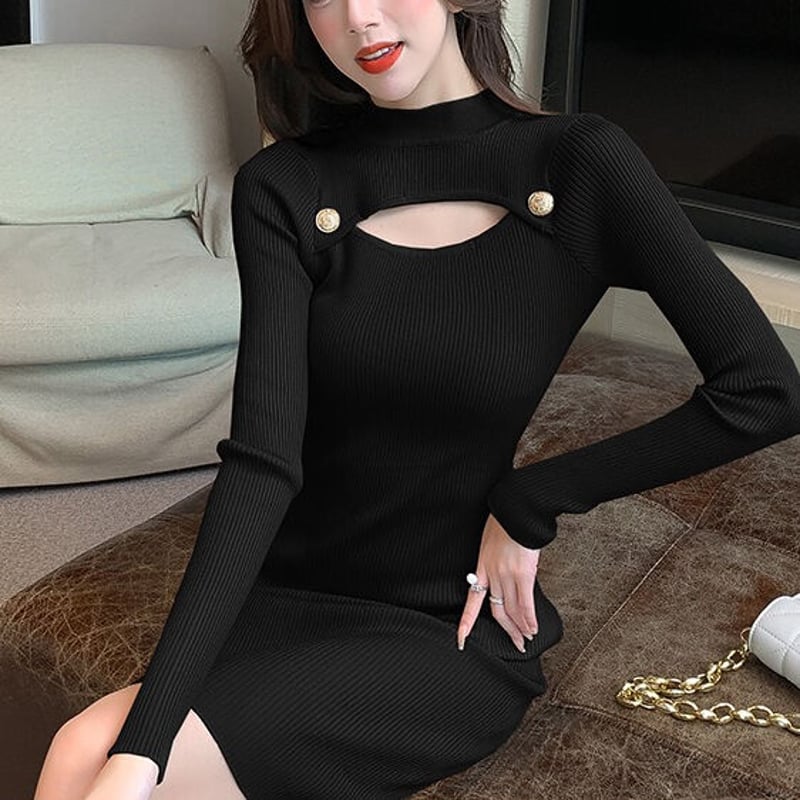 胸元あき ニットワンピース | BrillantSelect Store 胸元あき ニットワンピース | BrillantSelect Store