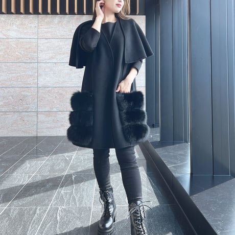 fox fur cape coat