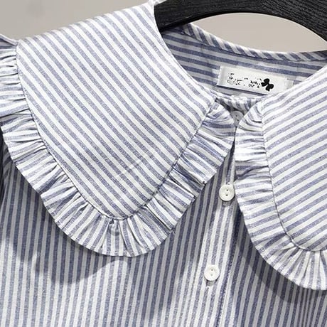 big collar stripe blouse