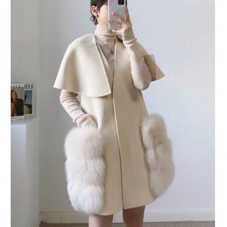 fox fur cape coat