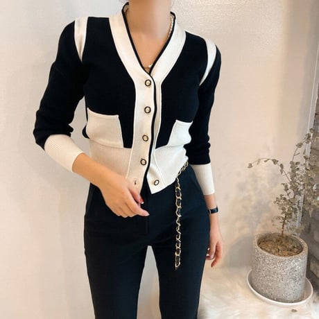 bi-color cardigan