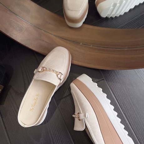 pearl chain platform summer loafer