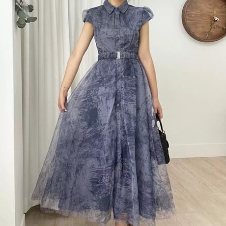 chiffon blue onepiece