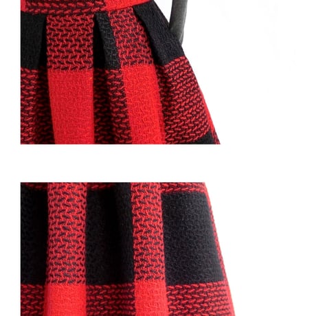 tweed check  skirt