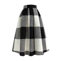 tweed check  skirt