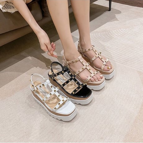 platform studs sandal