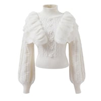 【即納】highneck frill  knit