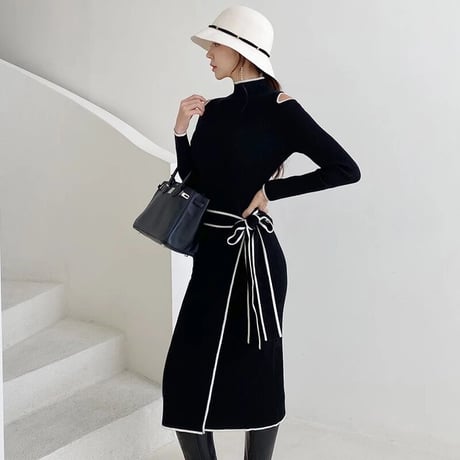 waist ribbon tight onepiece