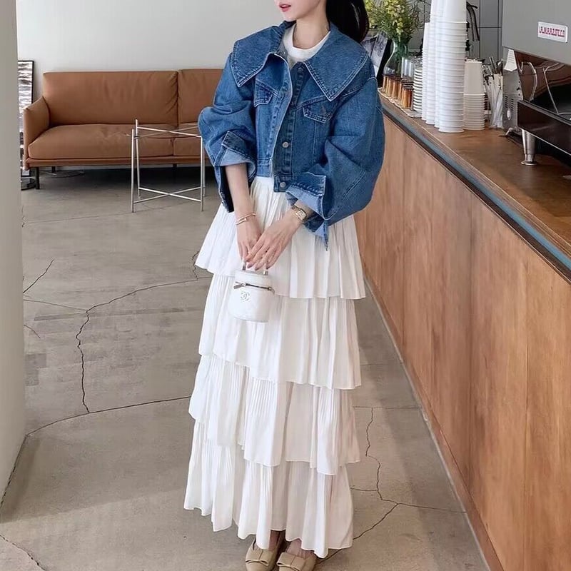 big collar denim jacket | BrillantSelect Store