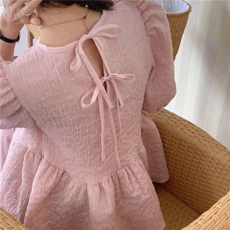 Puff sleeve peplum tops