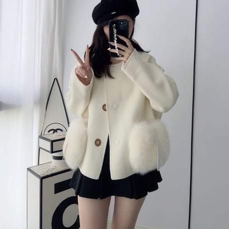 pocket fur coat