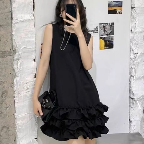 frill sleeveless onepiece