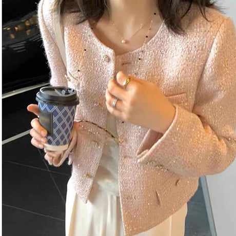 pink tweed jacket