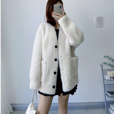 ウール vneck coat