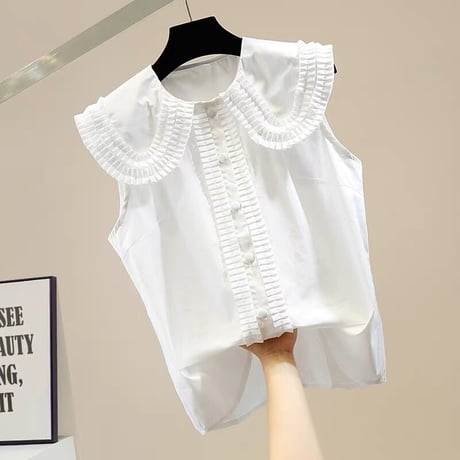 big collar sleeveless blouse