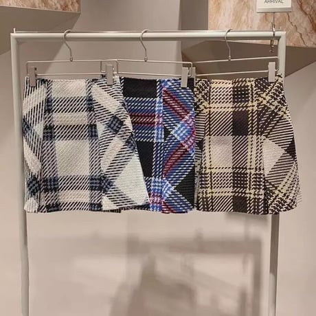 check mini skirt