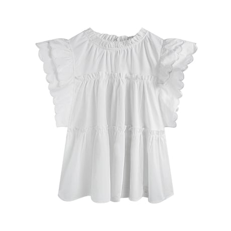 scallop sleeveless blouse