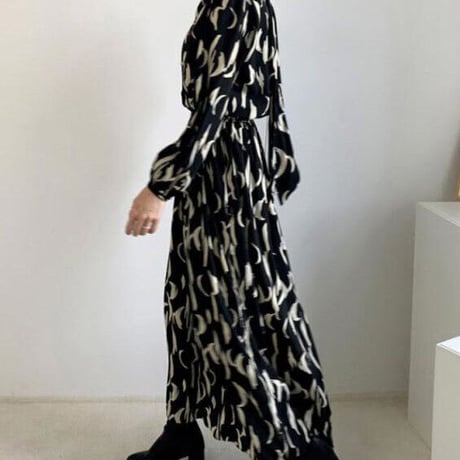 high neck print onepiece