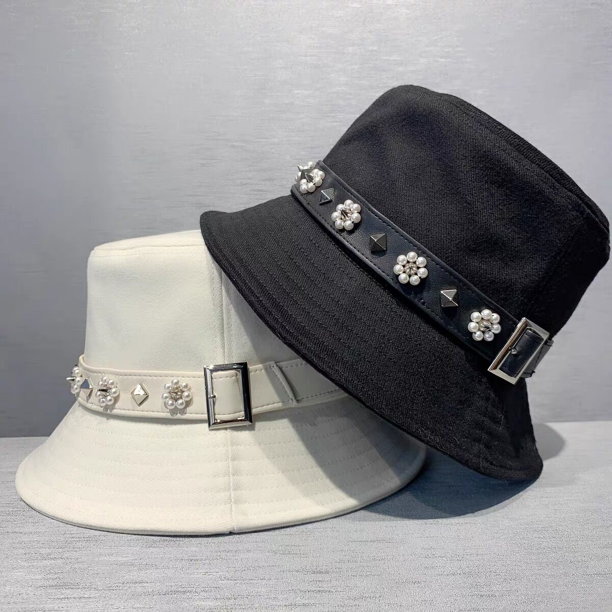 お花模様のバスケットハット♪ 帽子 ハット フラワーコード刺繍バケットハット レディース