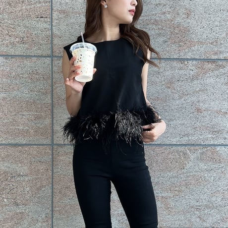 peplum feather tops