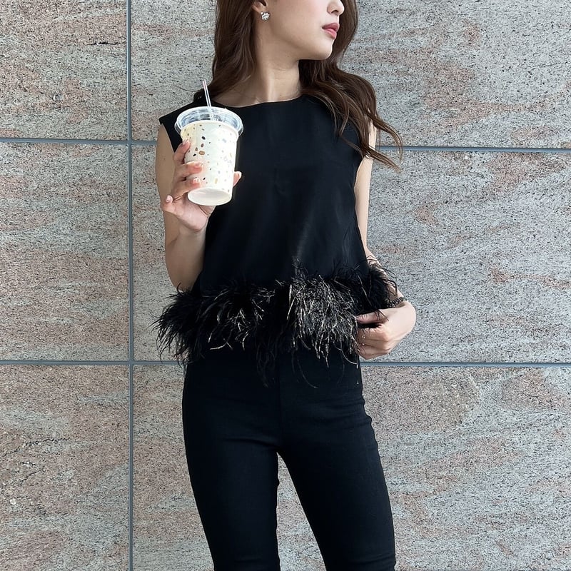 ワンピース Ballerina feather peplum tops Treat Ürself Autumn/Winter collection 2023 