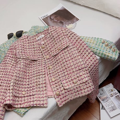 pink tweed jacket