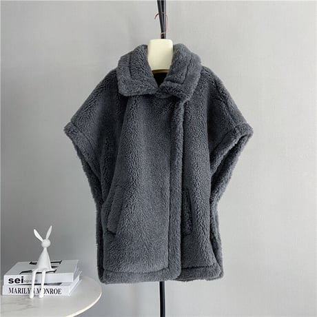 ウール poncho coat