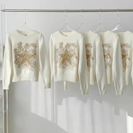 【刺繍】 star knit